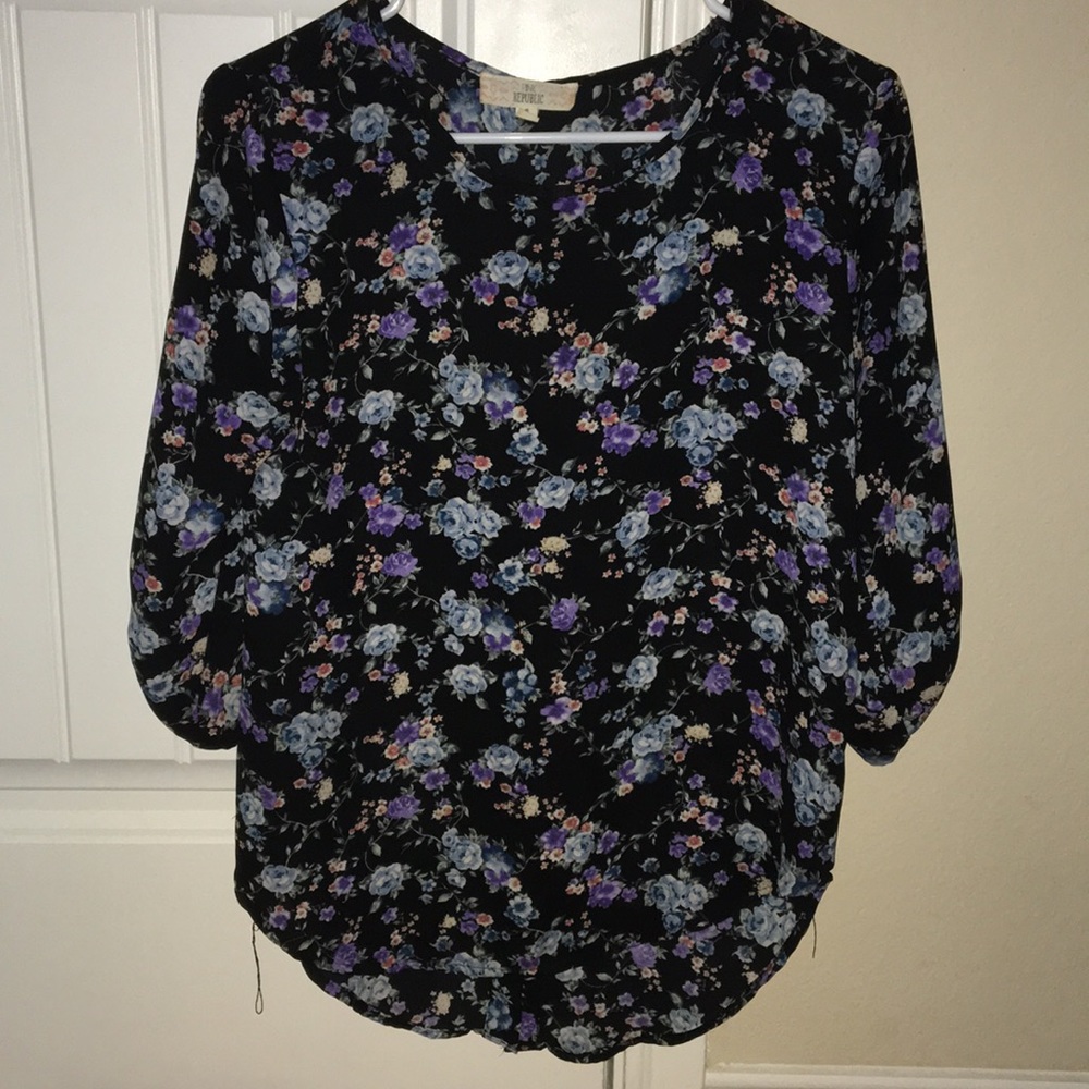 Spring flower formal shirt/ blouse